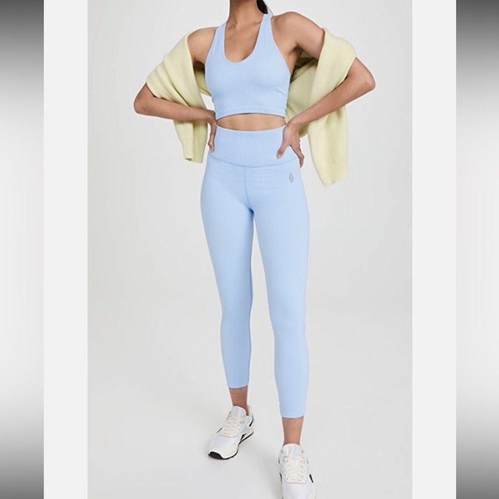 FP Movement Good Karma Leggings Womens XS Light Blue Excellent Ribbed High Rise